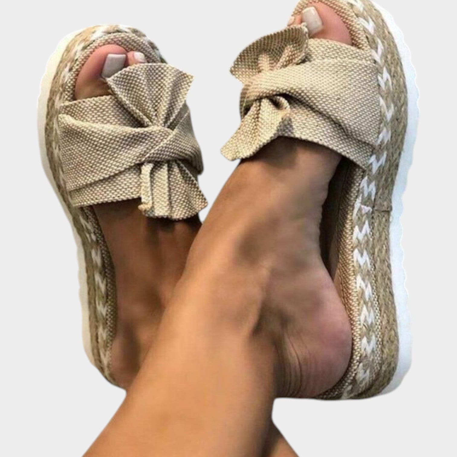 Espadrille Platform Slide Sandals
