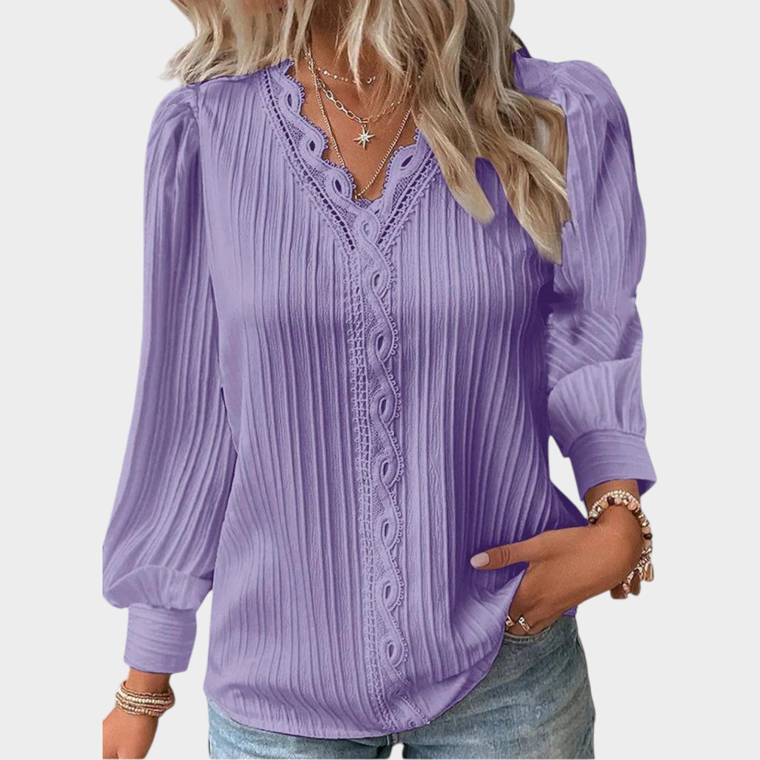 Lace V Neck Blouse