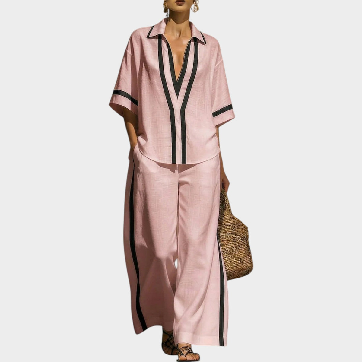 Women's Matching Set Relaxed Linen Two-Piece