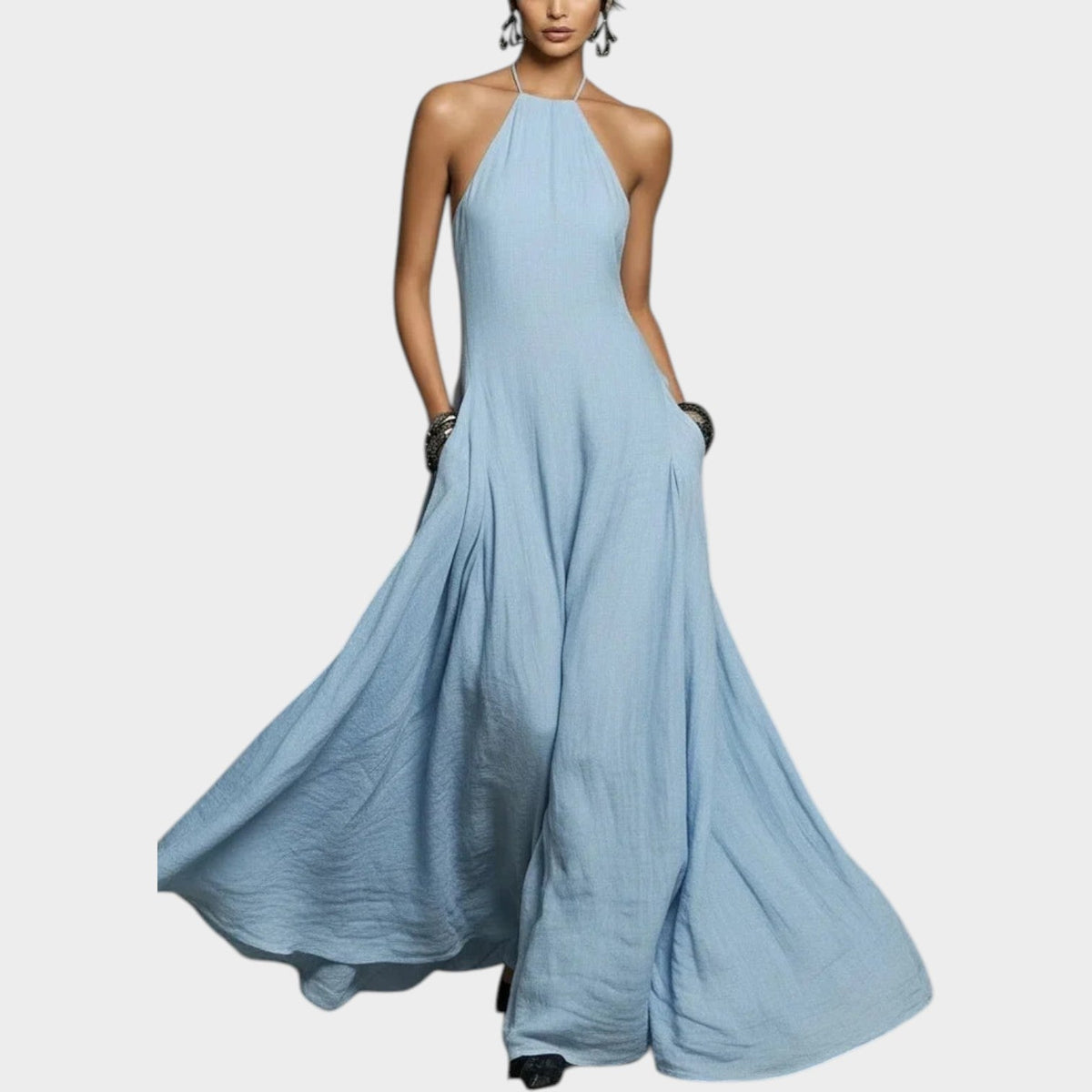 Women's Halter Flow Maxi Dress