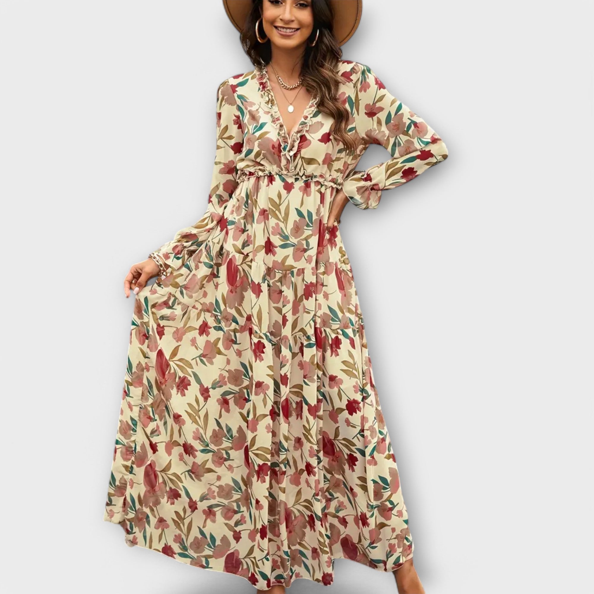 Wilma™ Floral V-Neck Maxi Dress
