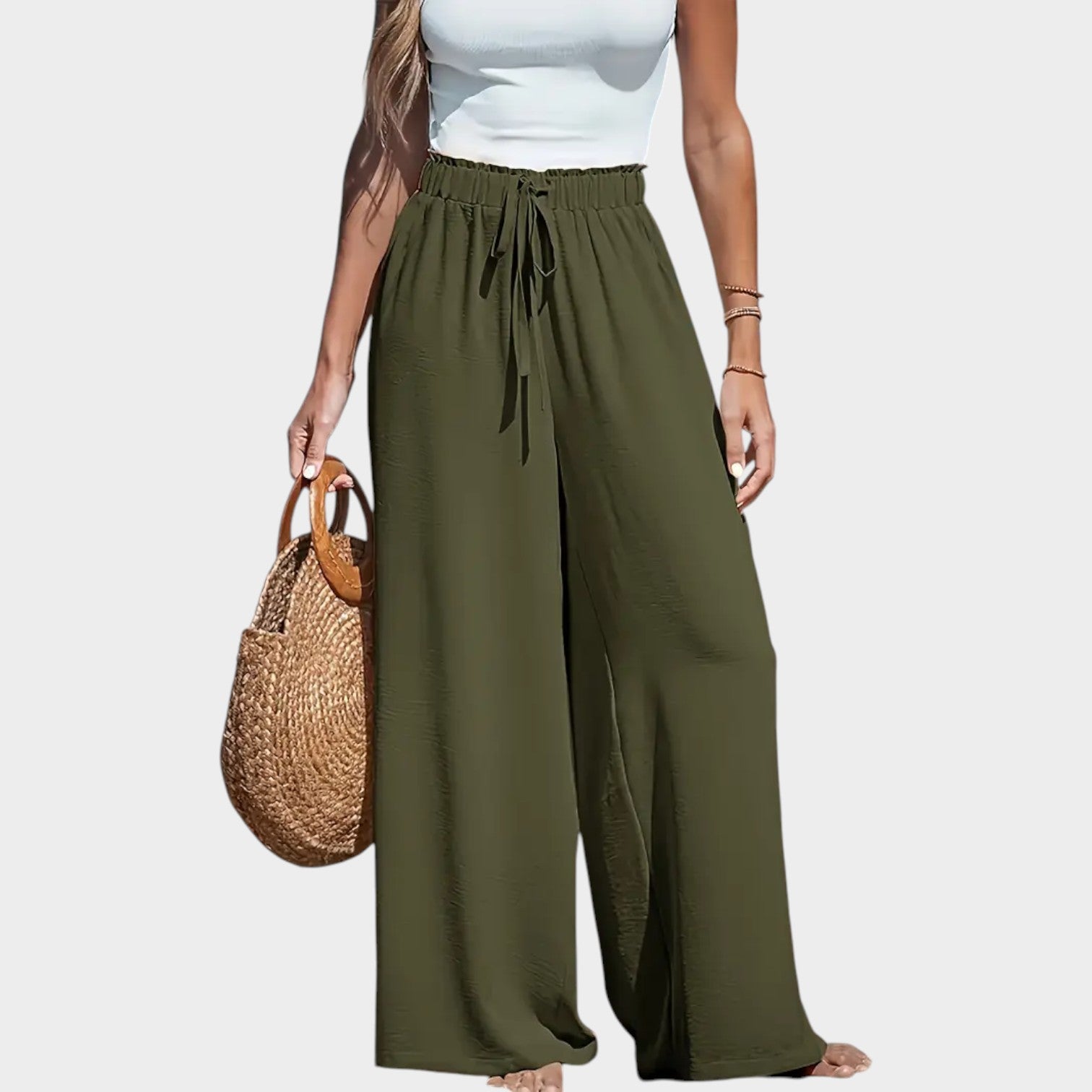 High Waisted Wide Linen Pants