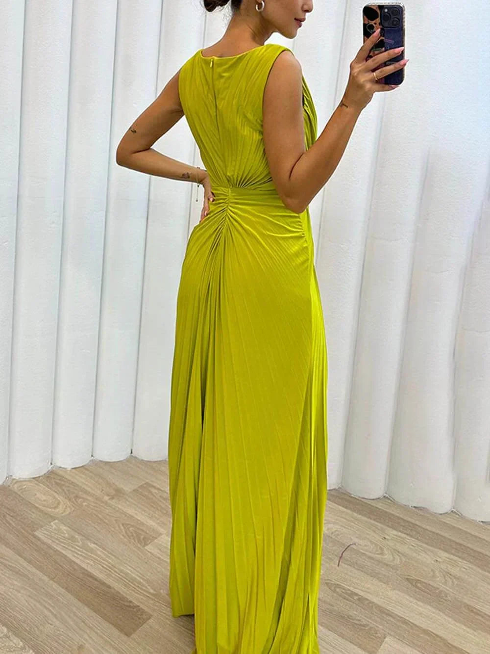 Freesia | Pleated Maxi Dress for Women - Perfect for Wedding Guests and Evening Events