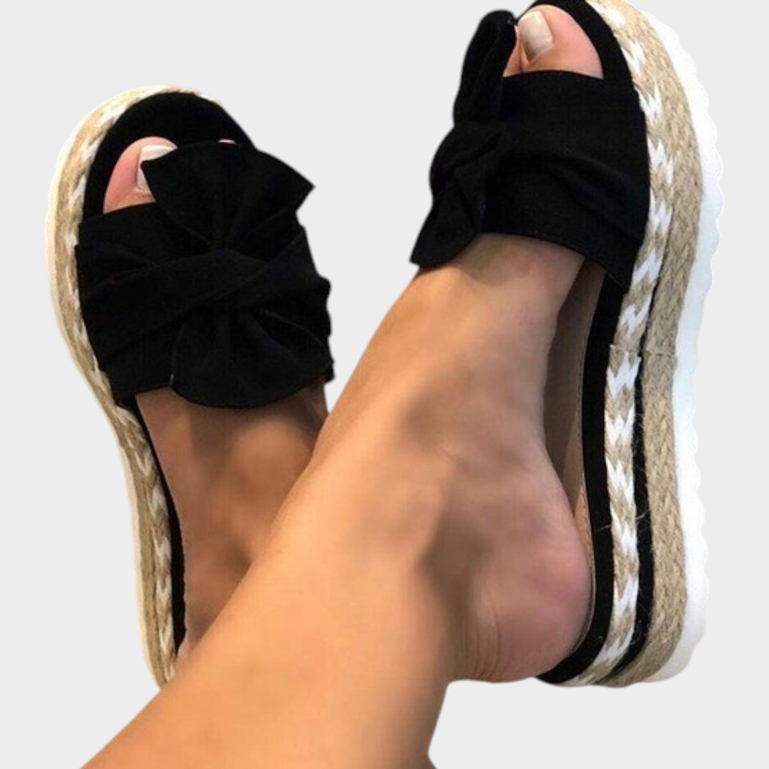 Espadrille Platform Slide Sandals