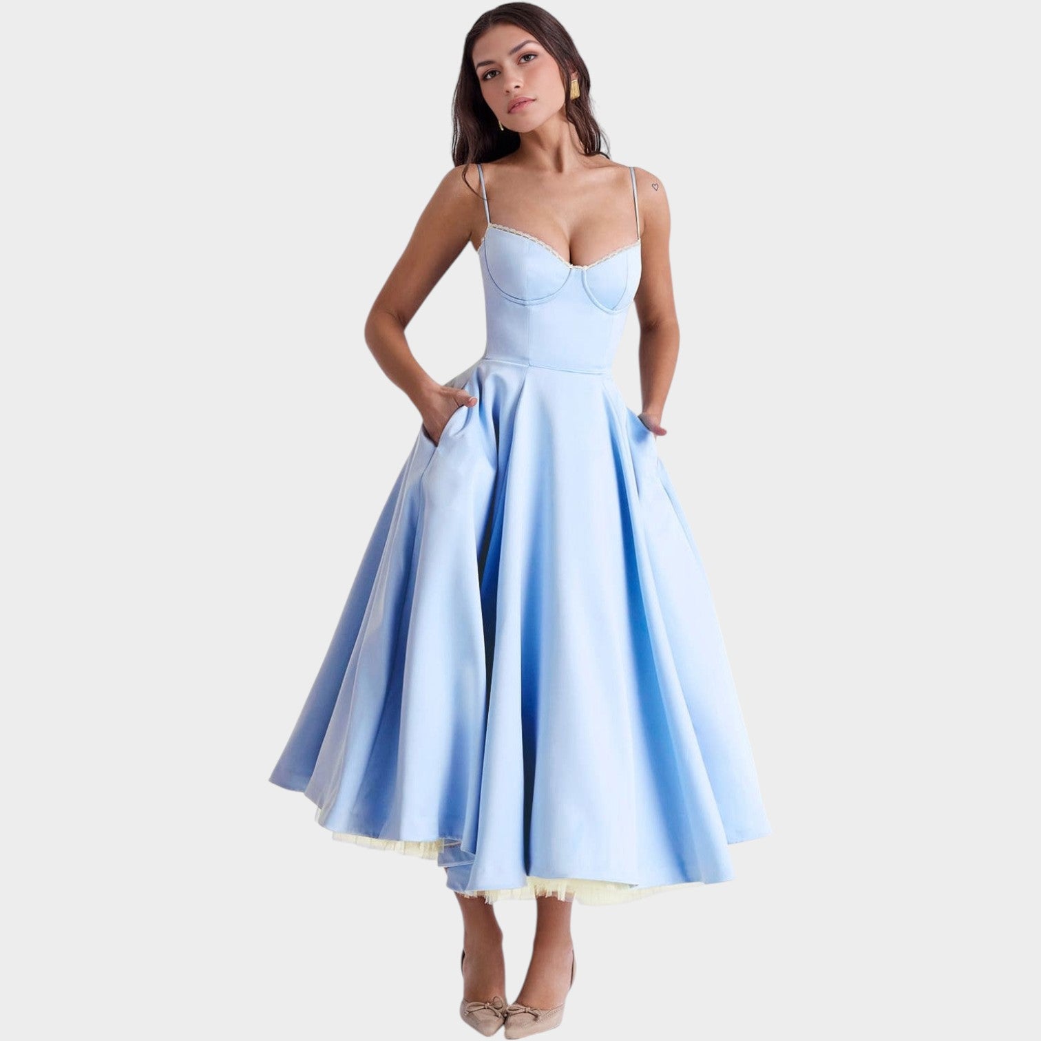 Cocktail Fit and Flare Midi Dress
