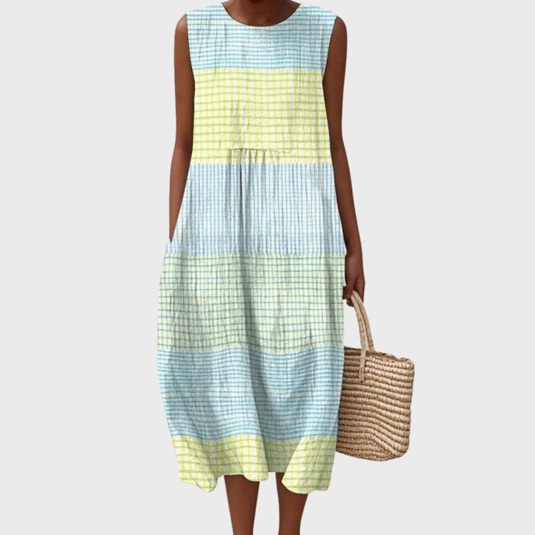 Sleeveless Plaid Summer Dress