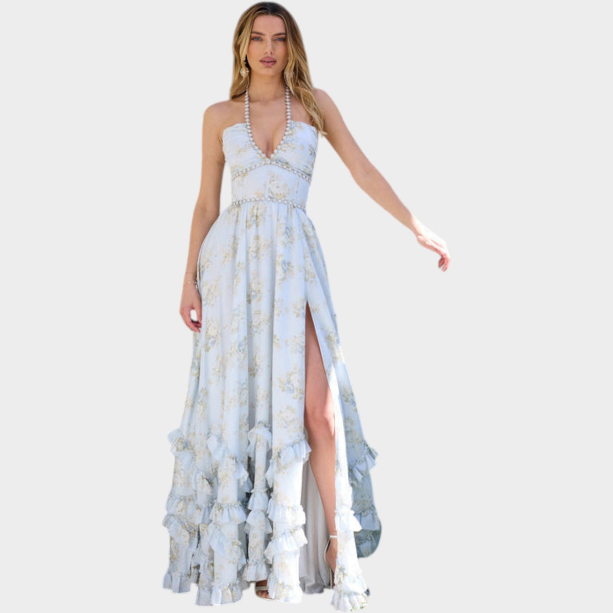 Women's Floral Maxi Wedding Guest Dress