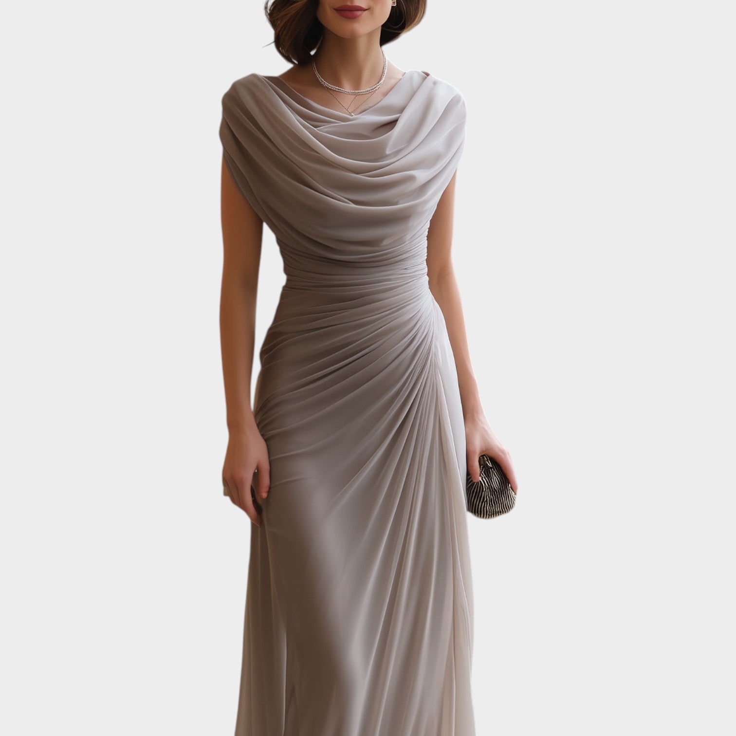 Sleeveless Ruched Formal Maxi Dress