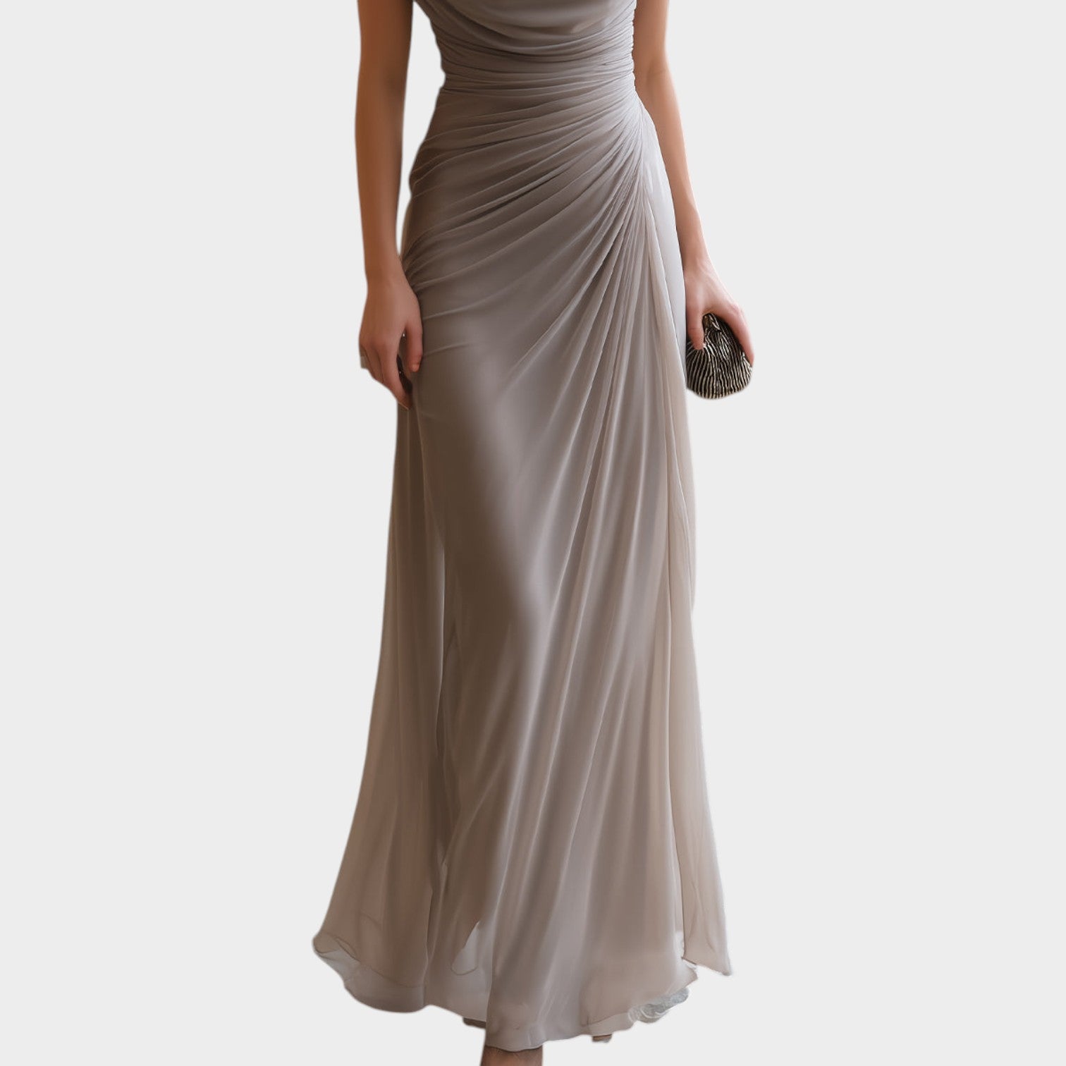 Sleeveless Ruched Formal Maxi Dress
