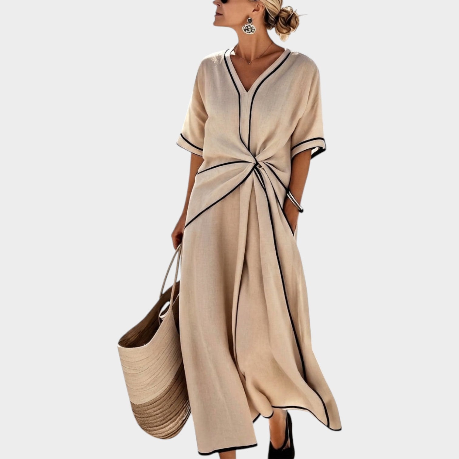 Twist Front Midi Dress