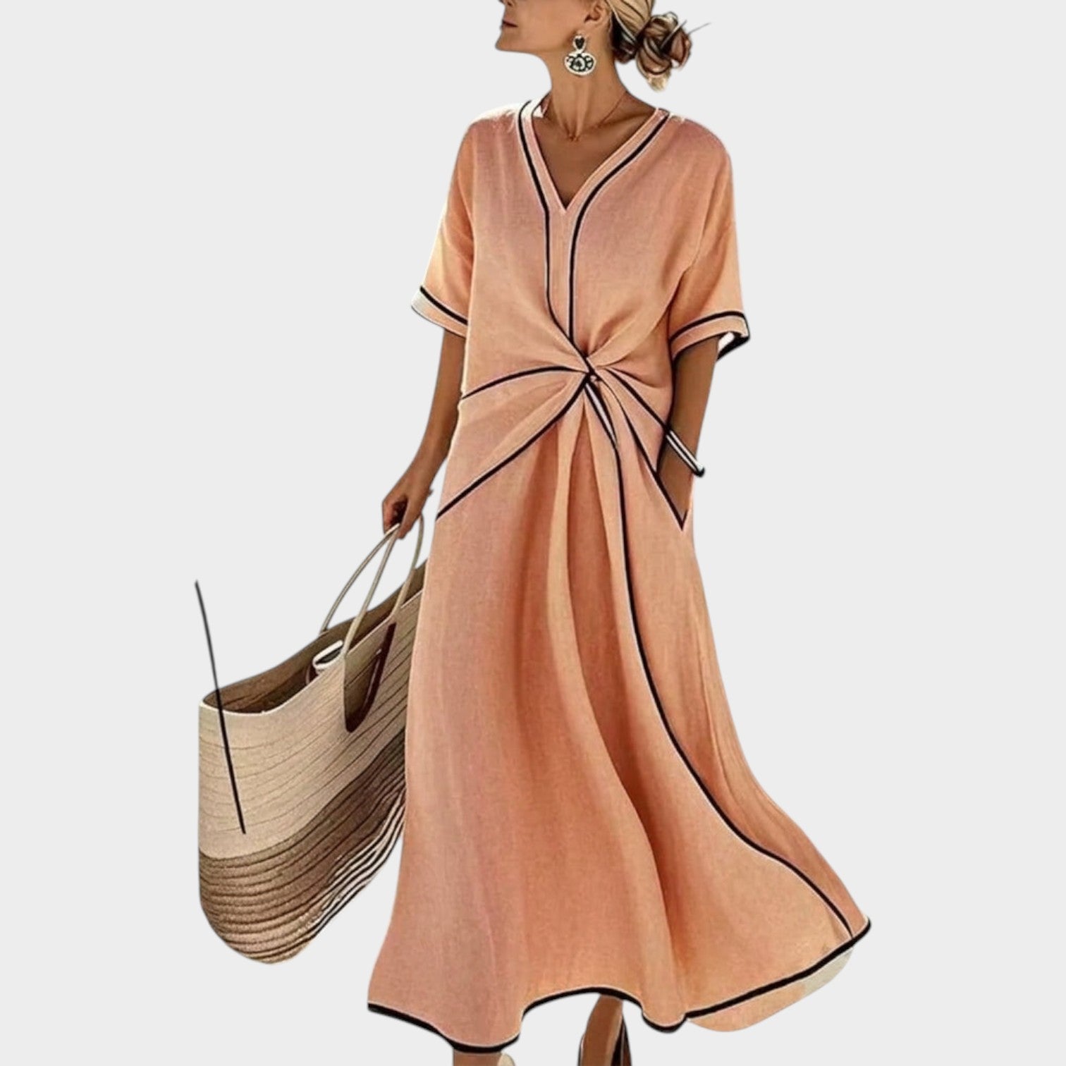 Twist Front Midi Dress