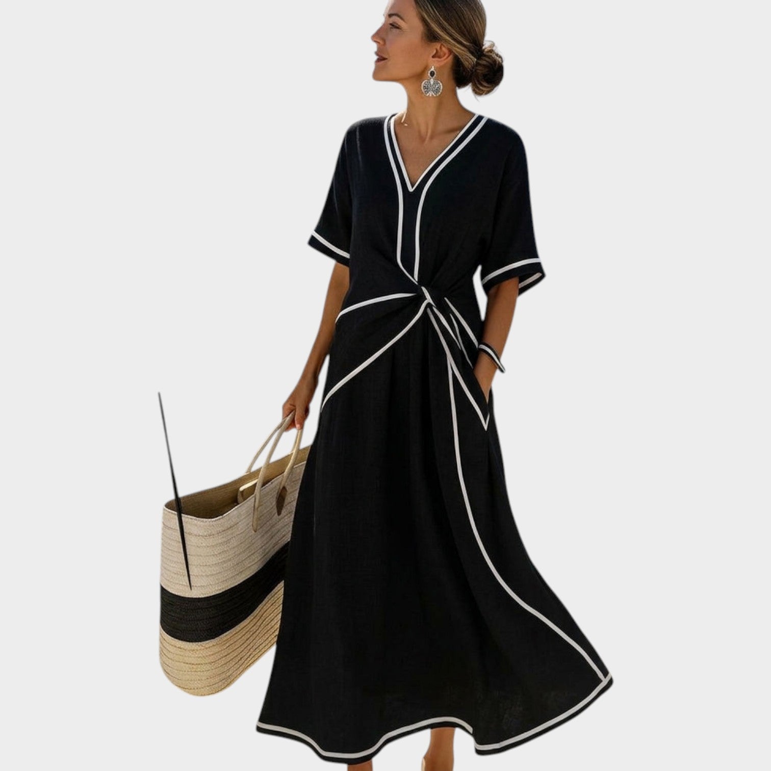 Twist Front Midi Dress