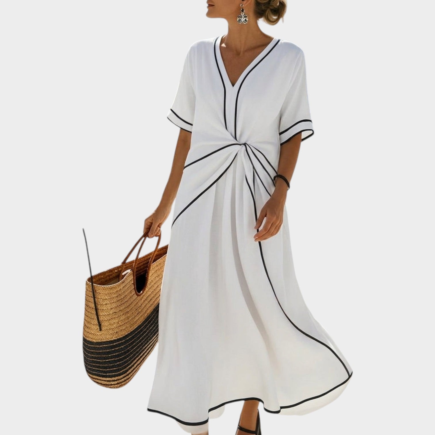 Twist Front Midi Dress