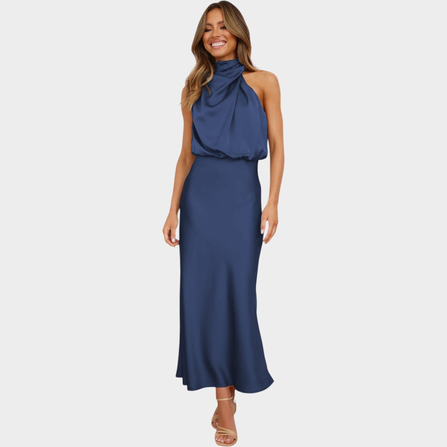 Satin Sleeveless Formal Dress