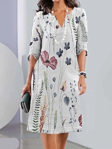 Stephanie™ | Double Tunic Dress with Floral Print