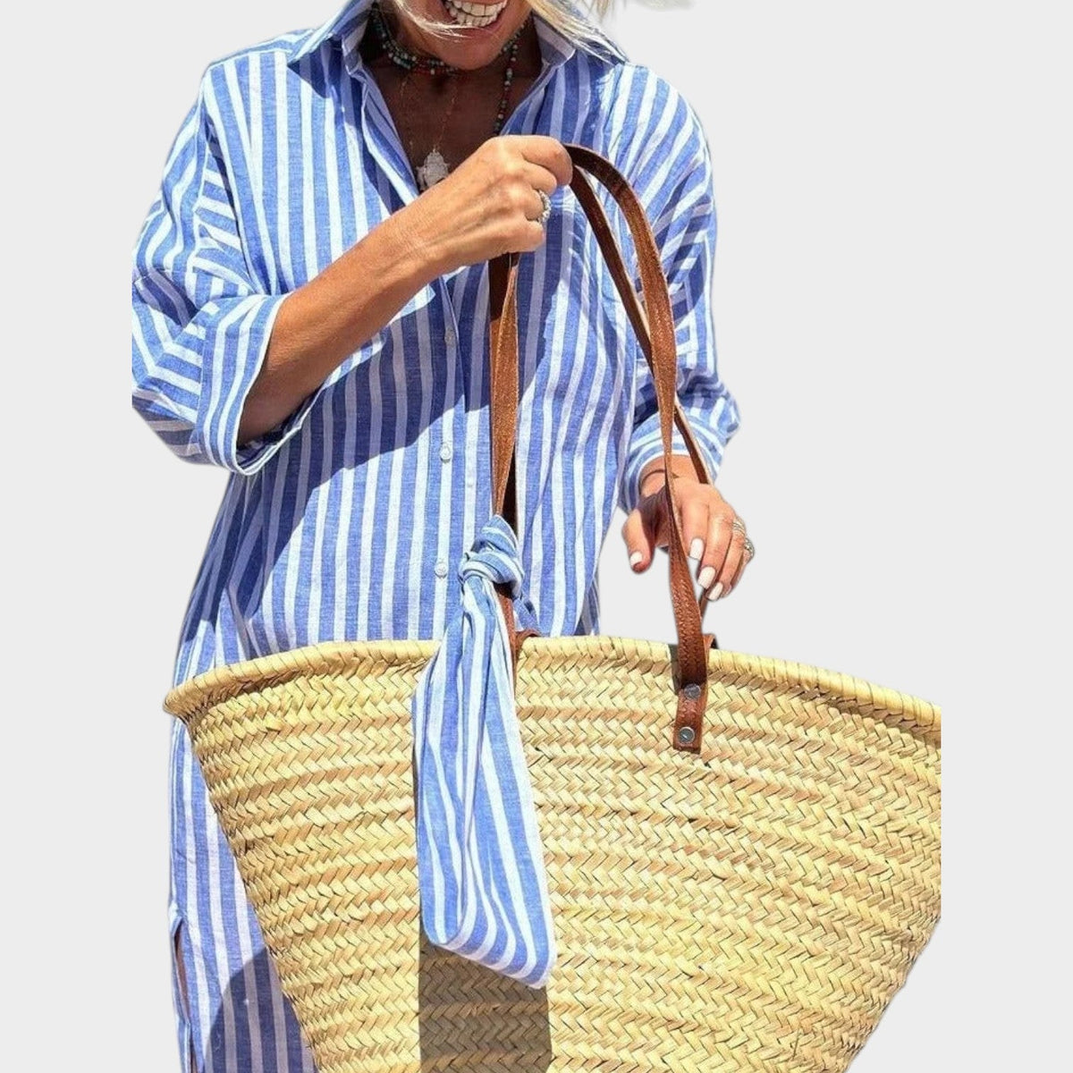 Women's Summer Midi Dress Shirt Button Down