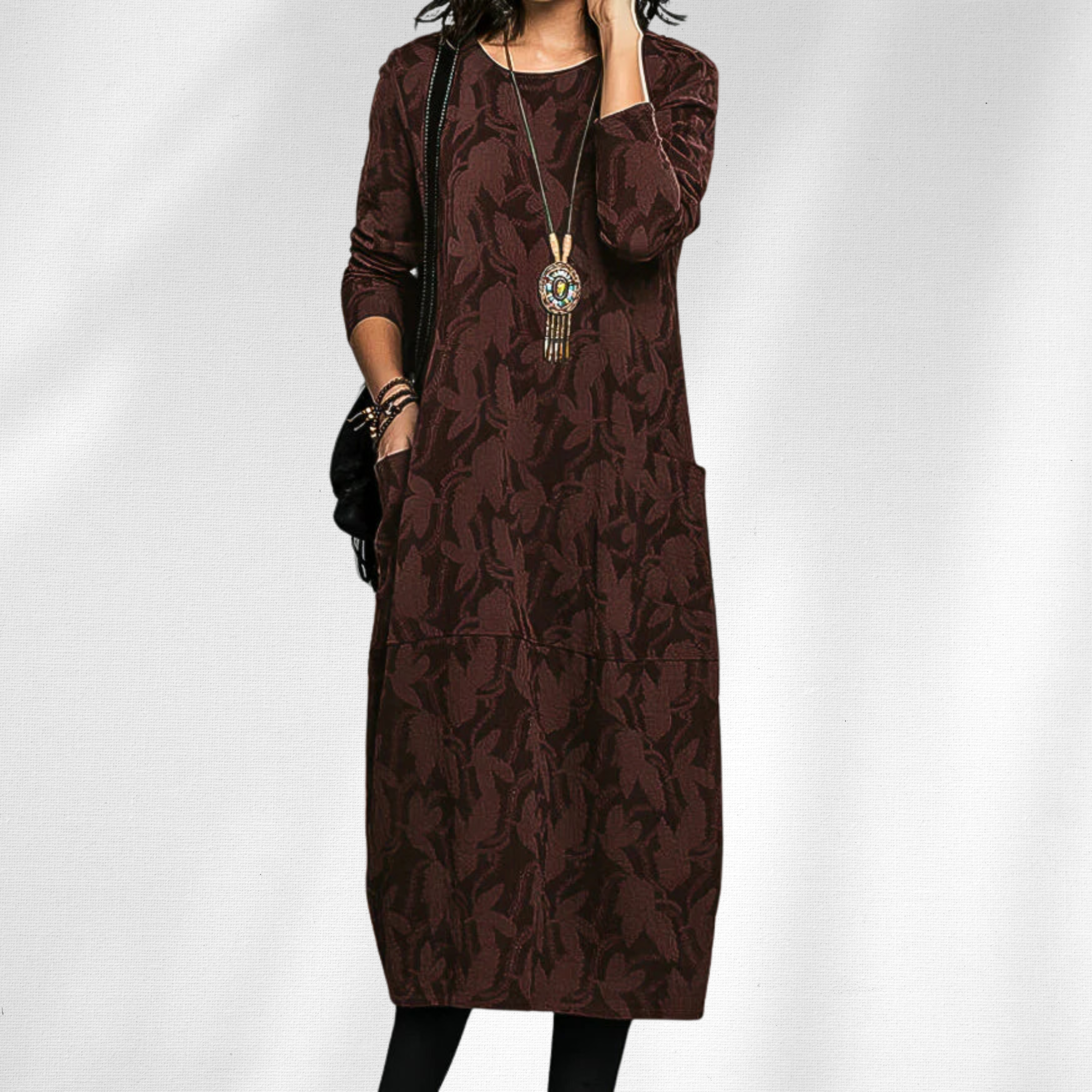 Aurora™ | Chic Crewneck Winter Dress