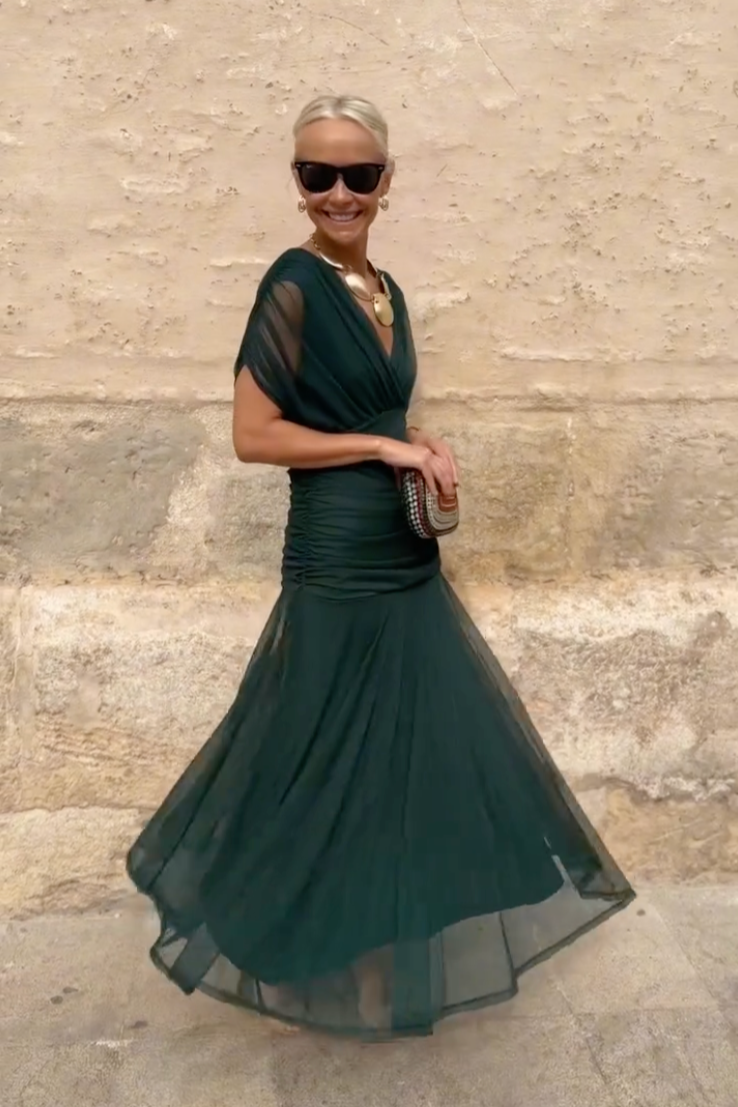 Alison™ | Chic V-Neck Maxi Dress for Enchanting Parties