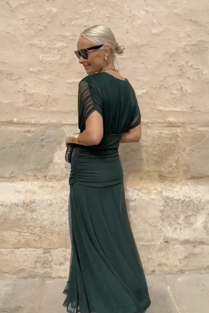 Alison™ | Chic V-Neck Maxi Dress for Enchanting Parties