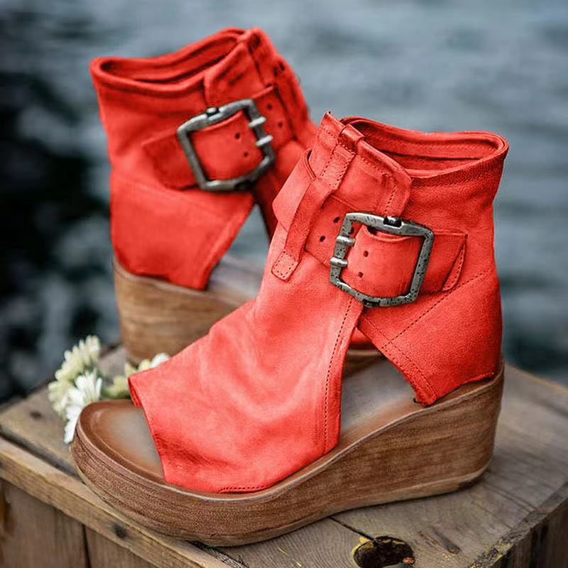 Dawn™ | Boho-Inspired Wedge Sandals with Buckle