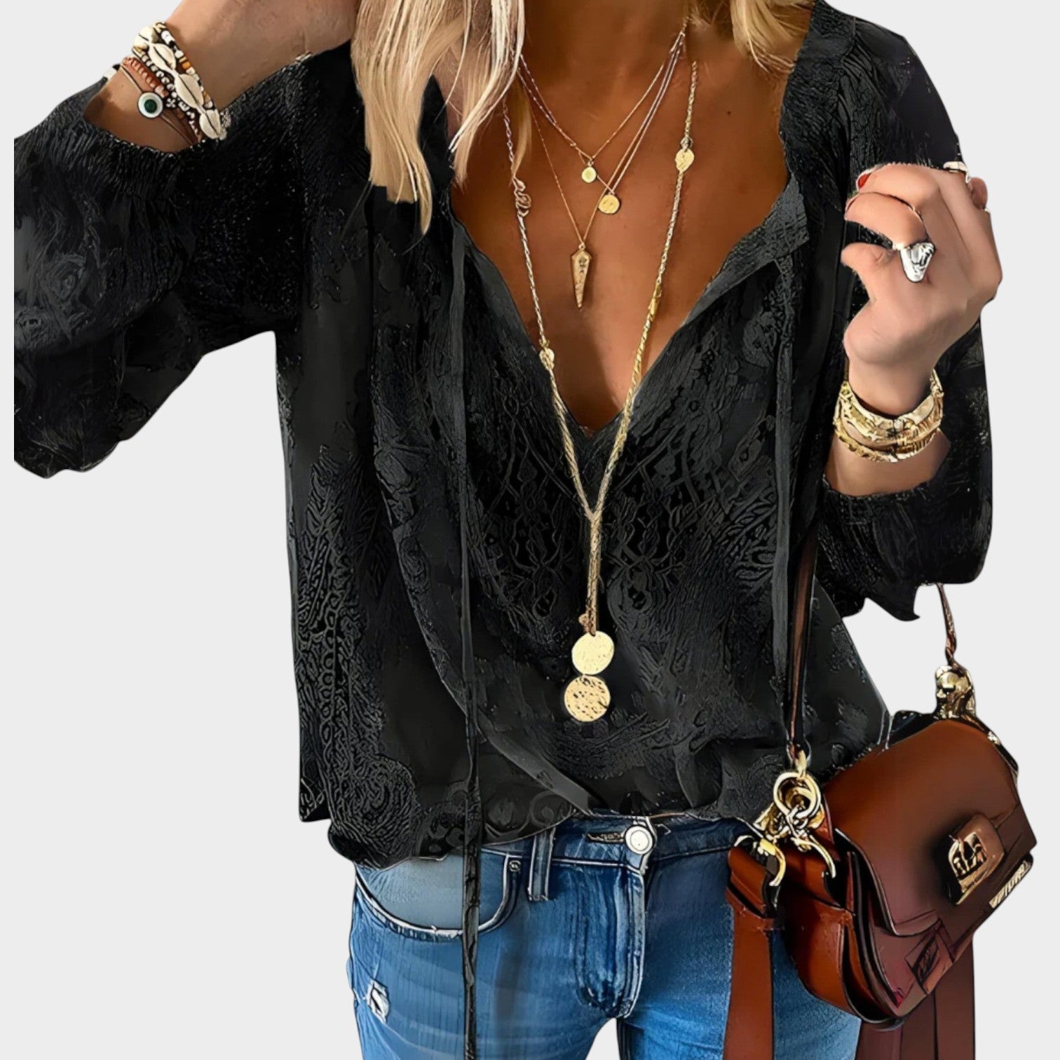 Long Sleeve Lace Blouse