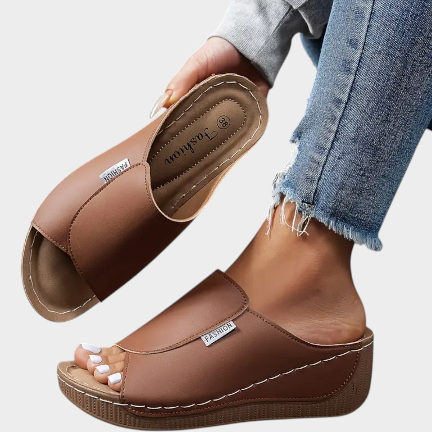 Comfort Slide Leather Sandals