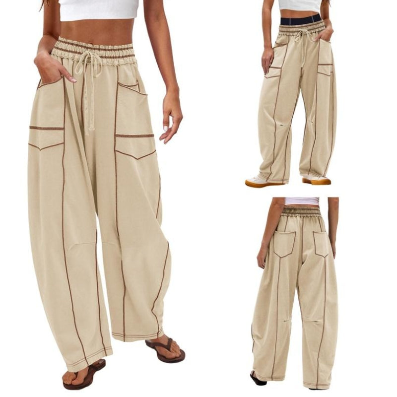 Harlow | High-Waisted Wide Leg Cargo Pants for Women with Drawstring