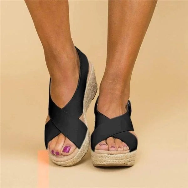 Paloma | Women's Cross-Strap Espadrille Wedge Sandals