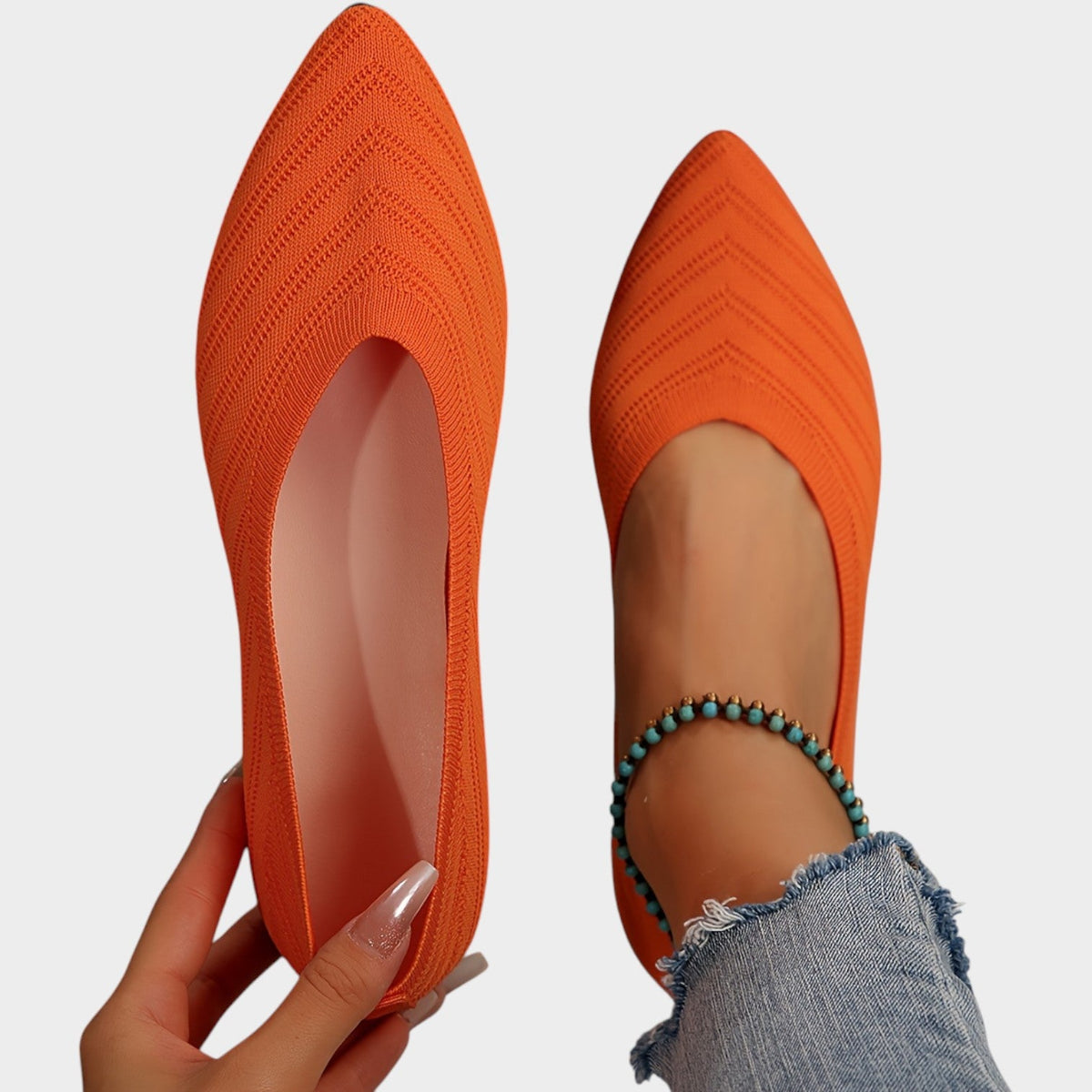 Womenās Ballet Flats Sleek Pointed Toe