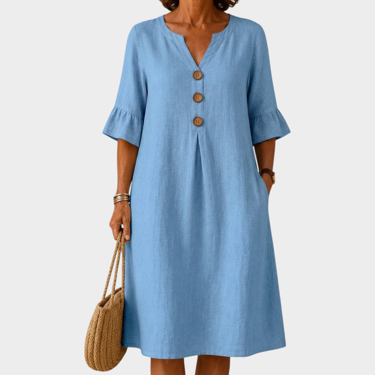 Women's Summer Mini Dress Casual Button-Up