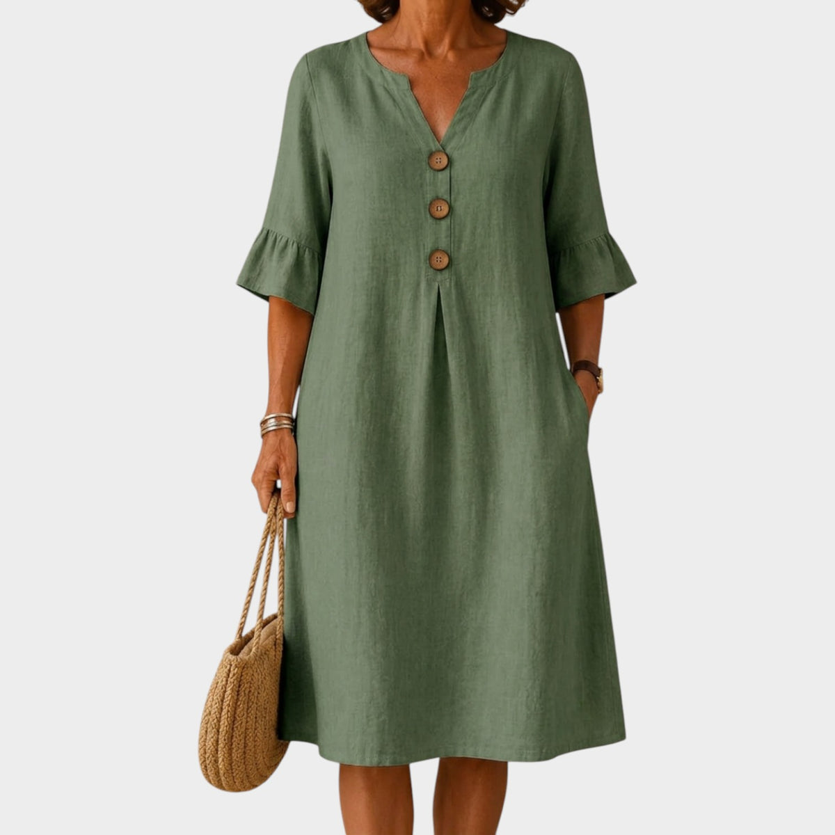 Women's Summer Mini Dress Casual Button-Up