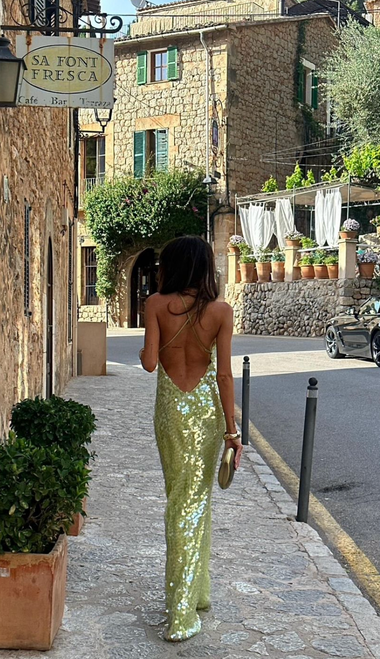Odette | Backless Sequin Evening Dress for Women - Perfect for Wedding Guests