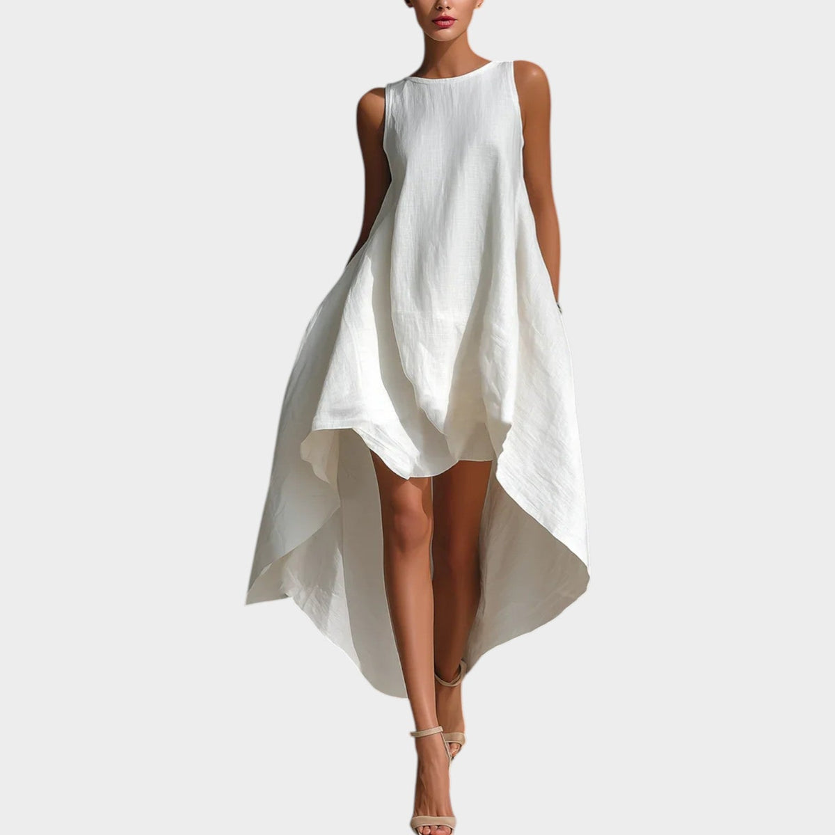 Women's Sleeveless High Low Midi Dress