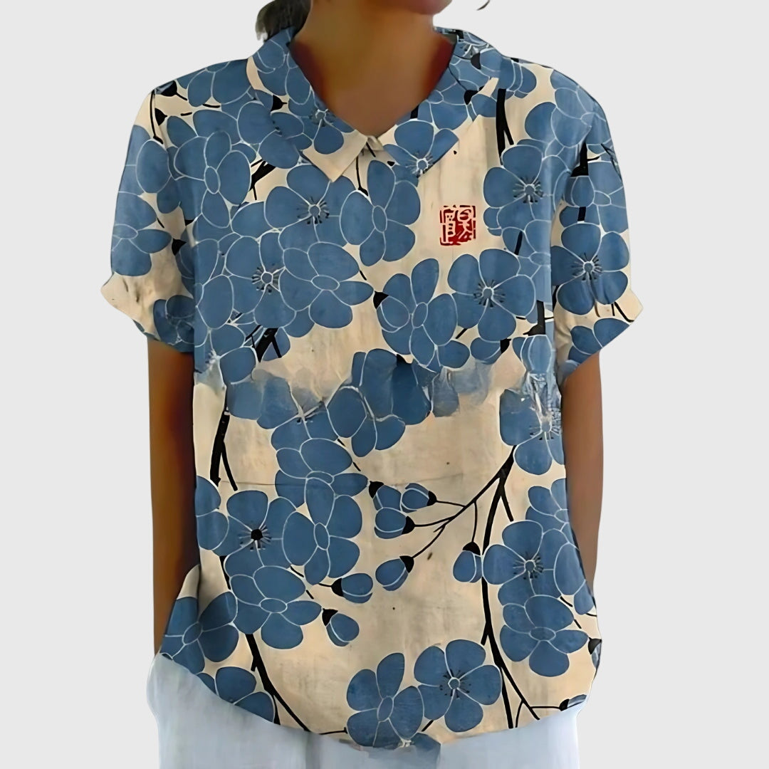Short Sleeve Floral Blouse