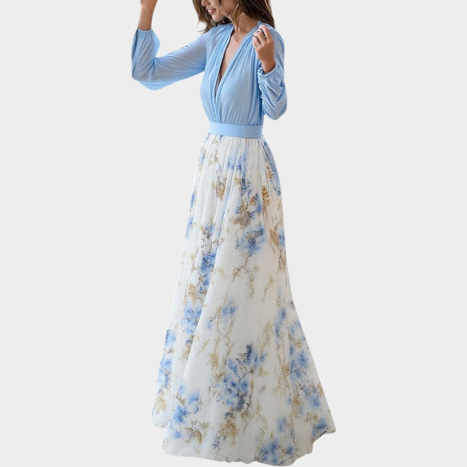Floral Chiffon Maxi Dress