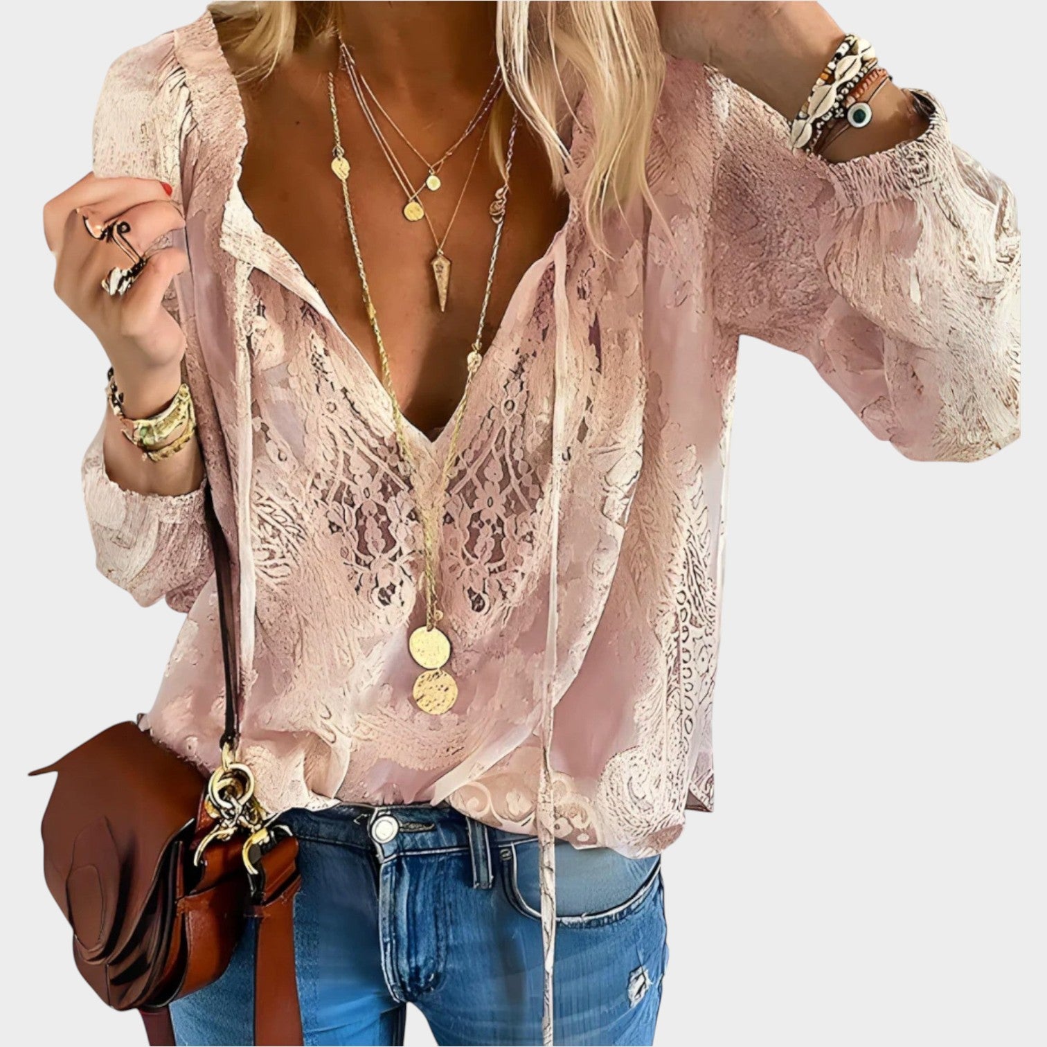 Long Sleeve Lace Blouse