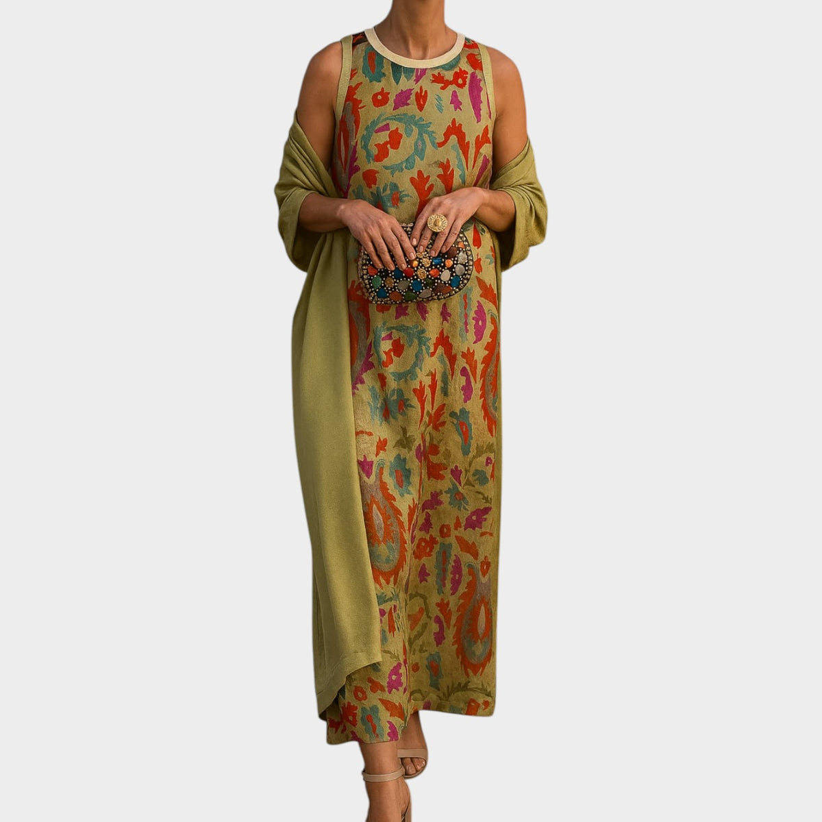 Women's Summer Maxi Dress Sleeveless Round Neck