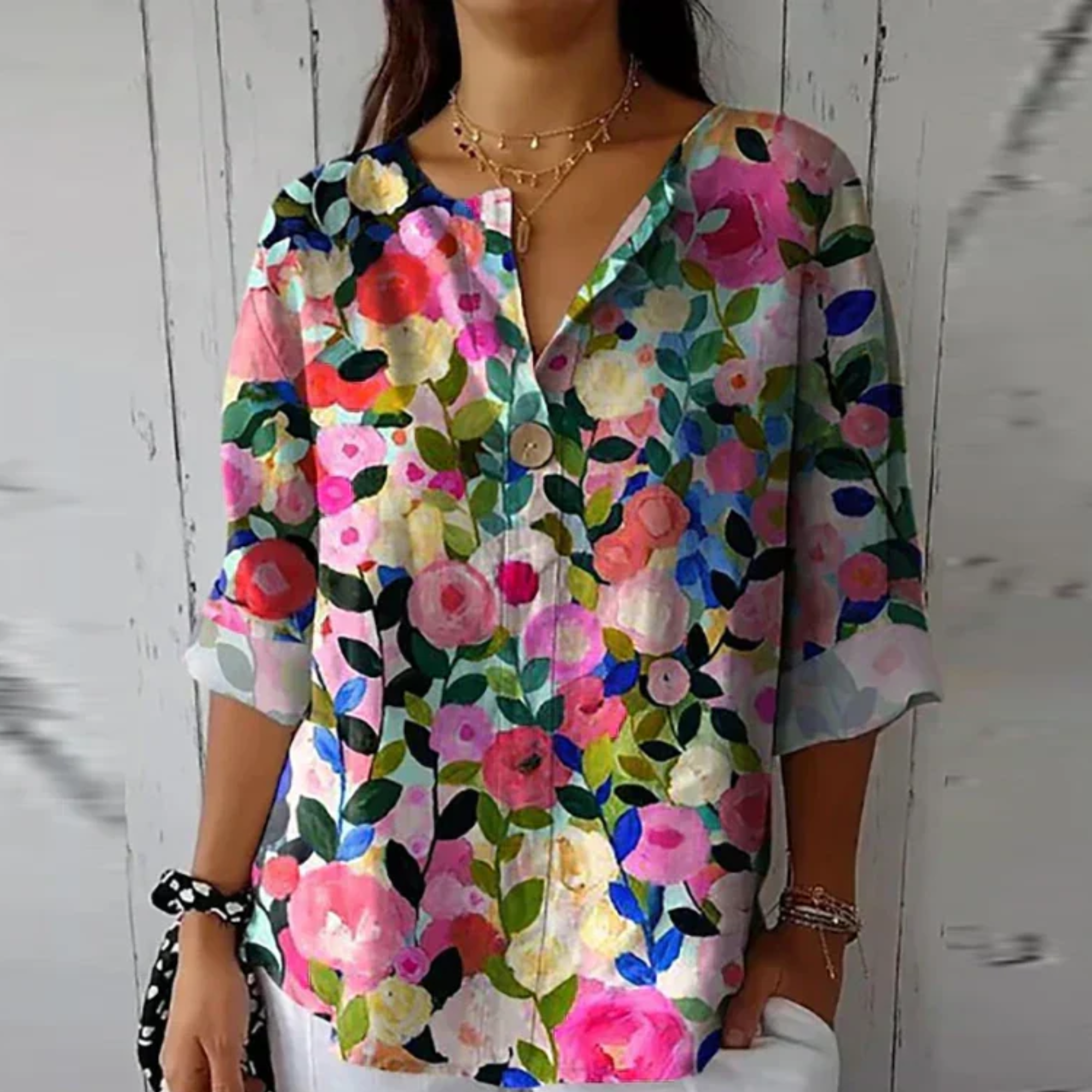 Arlene™ | Elegant Floral Pattern Blouse