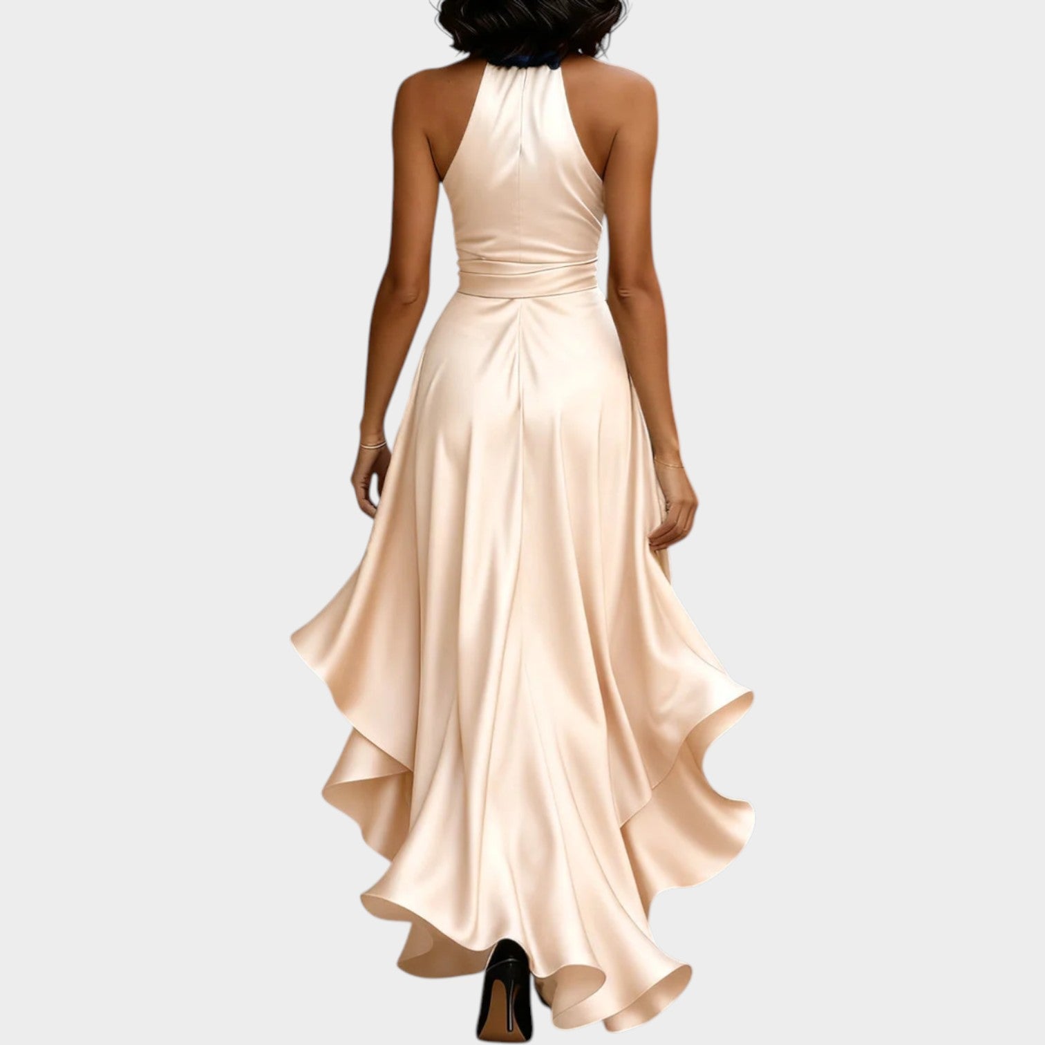 Elegant Halter Wrap Maxi Dress