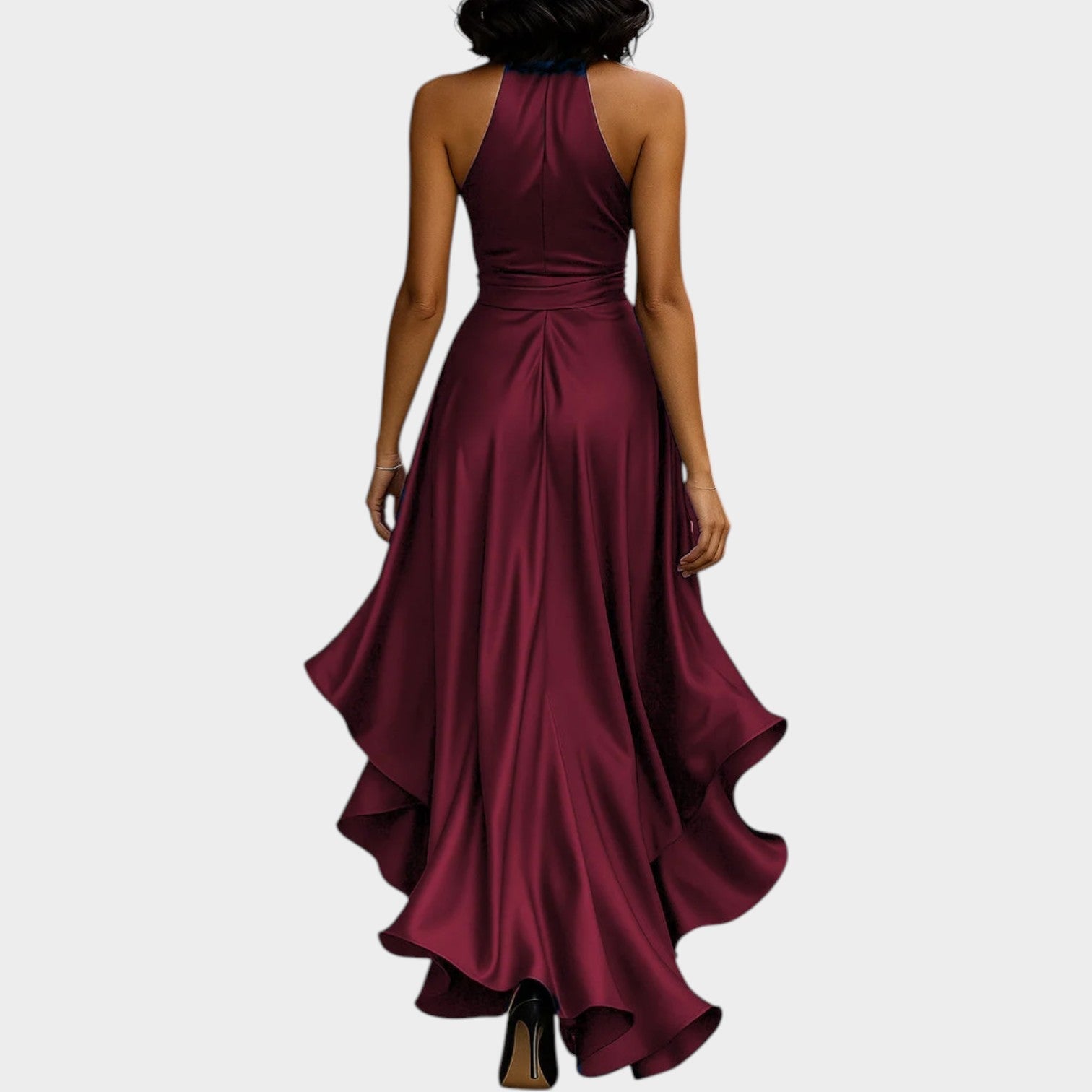 Elegant Halter Wrap Maxi Dress