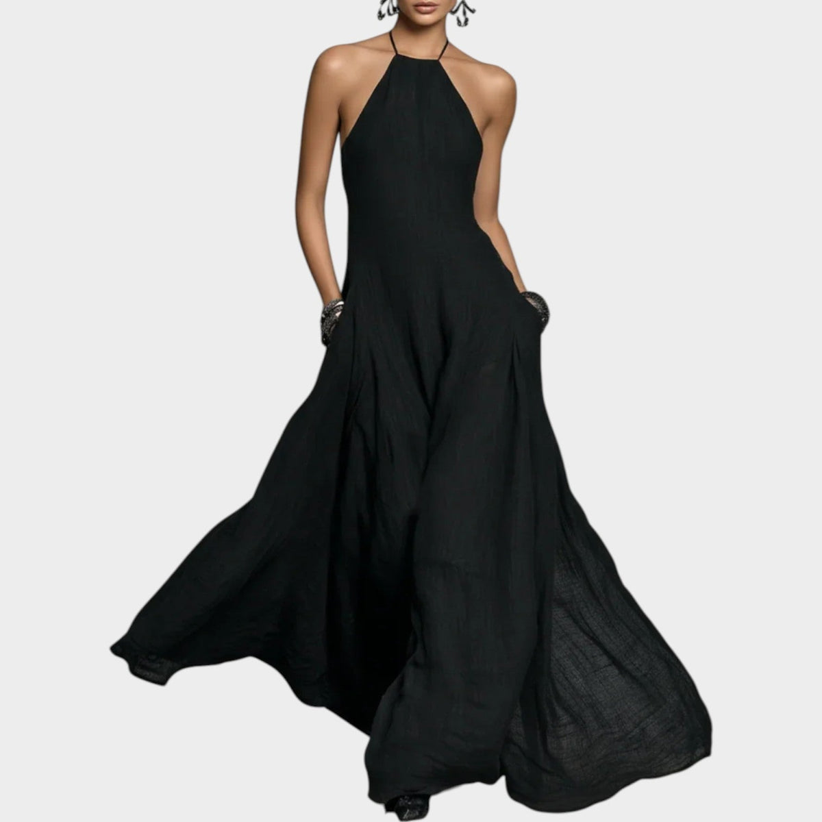 Women's Halter Flow Maxi Dress