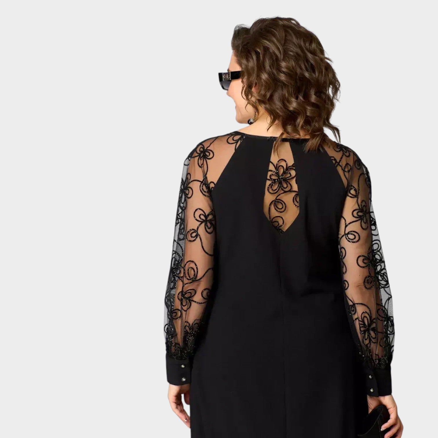 Black Lace Midi Formal Dress
