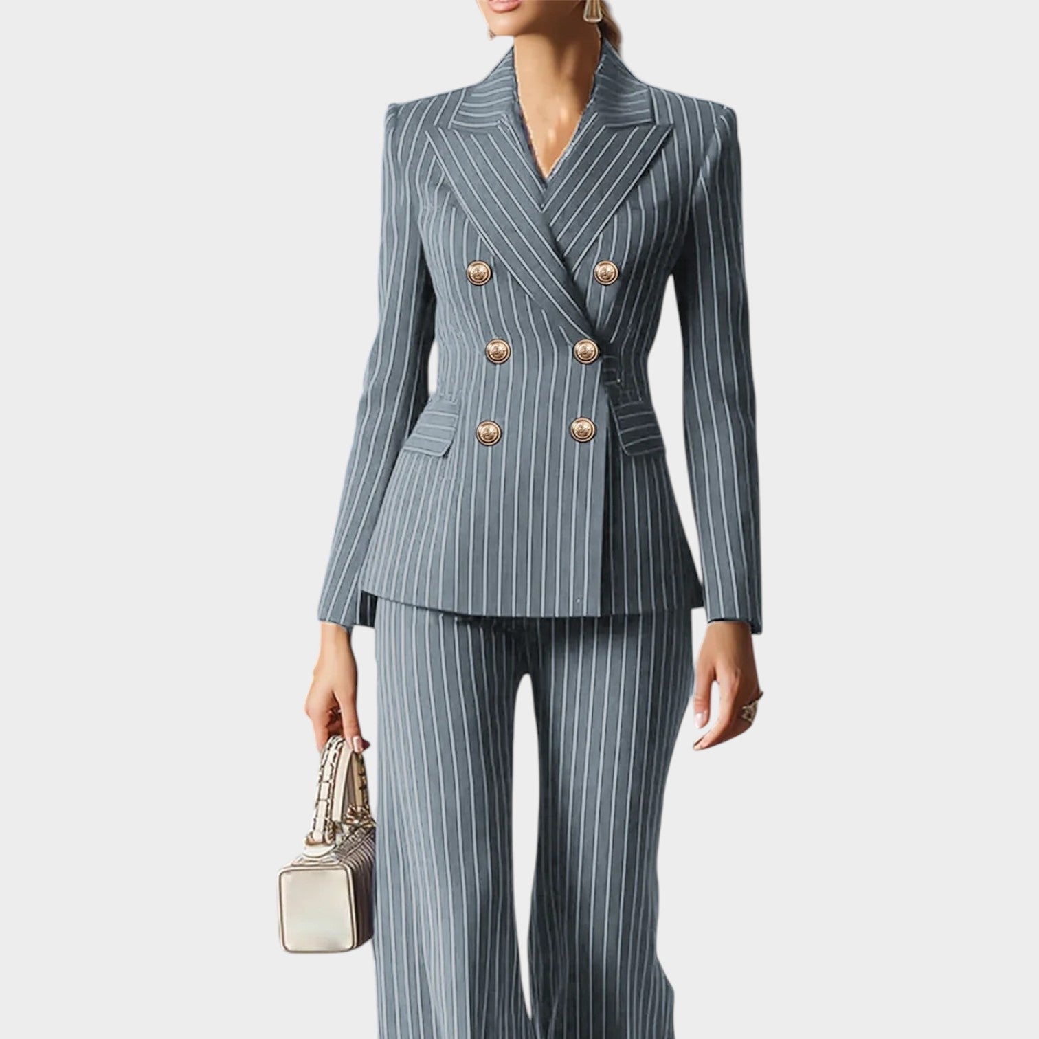 Striped Two-Piece Blazer Set