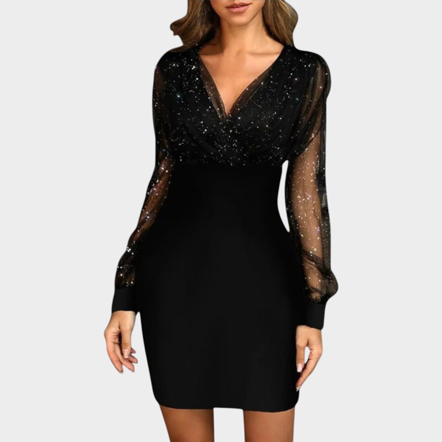 Cocktail V-Neck Mini Dress