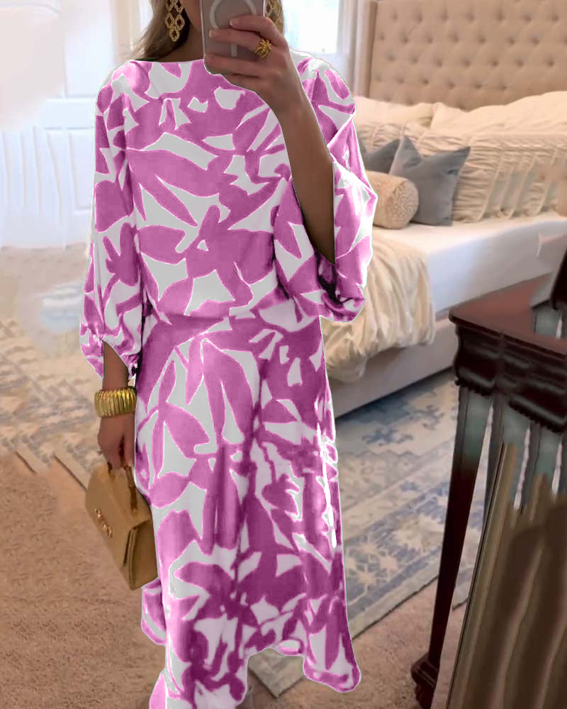 Ashley™ | Printed Two-Piece Set with Lantern Sleeves