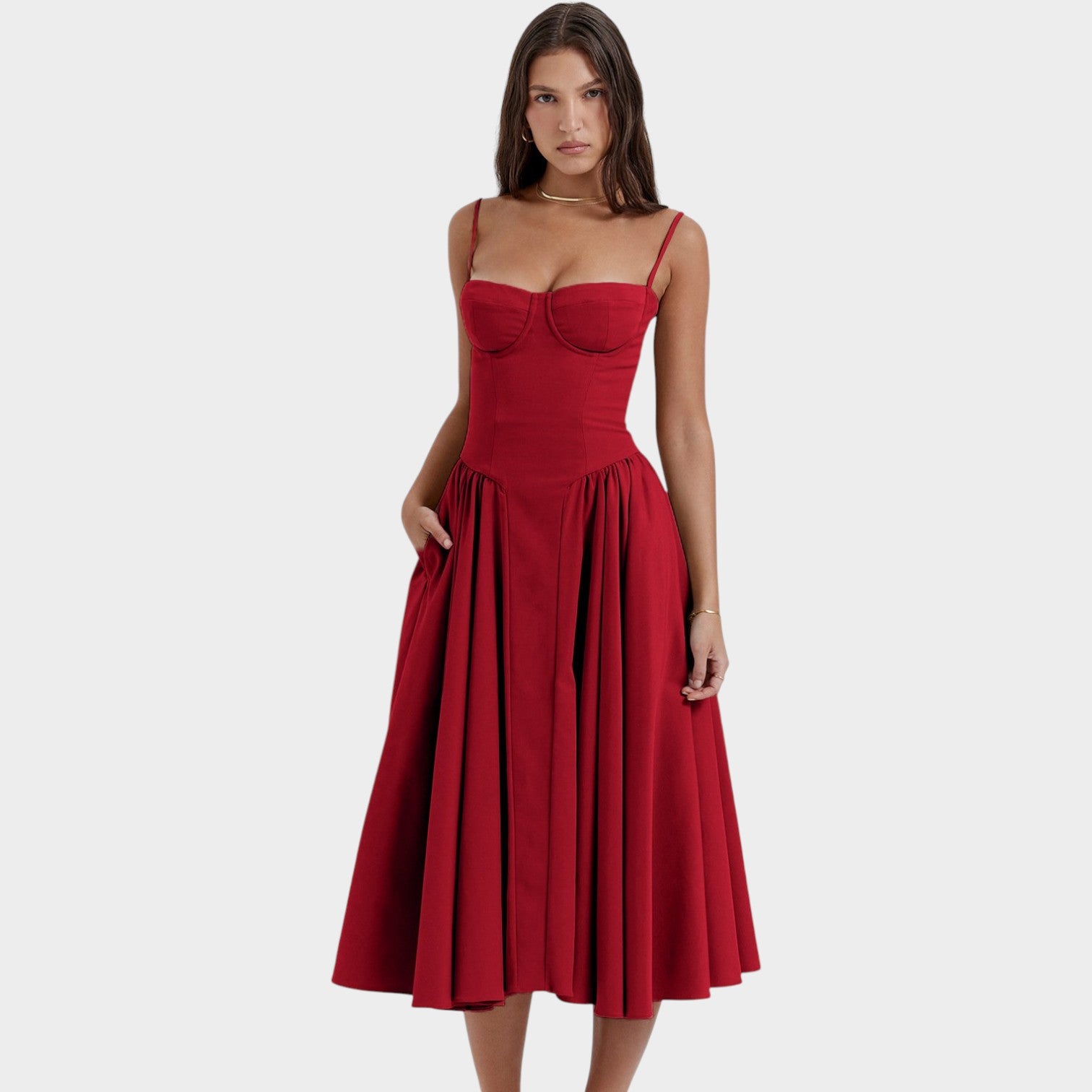 Elegant Cocktail & Wedding Guest Midi Dress