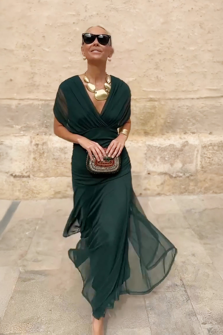 Alison™ | Chic V-Neck Maxi Dress for Enchanting Parties