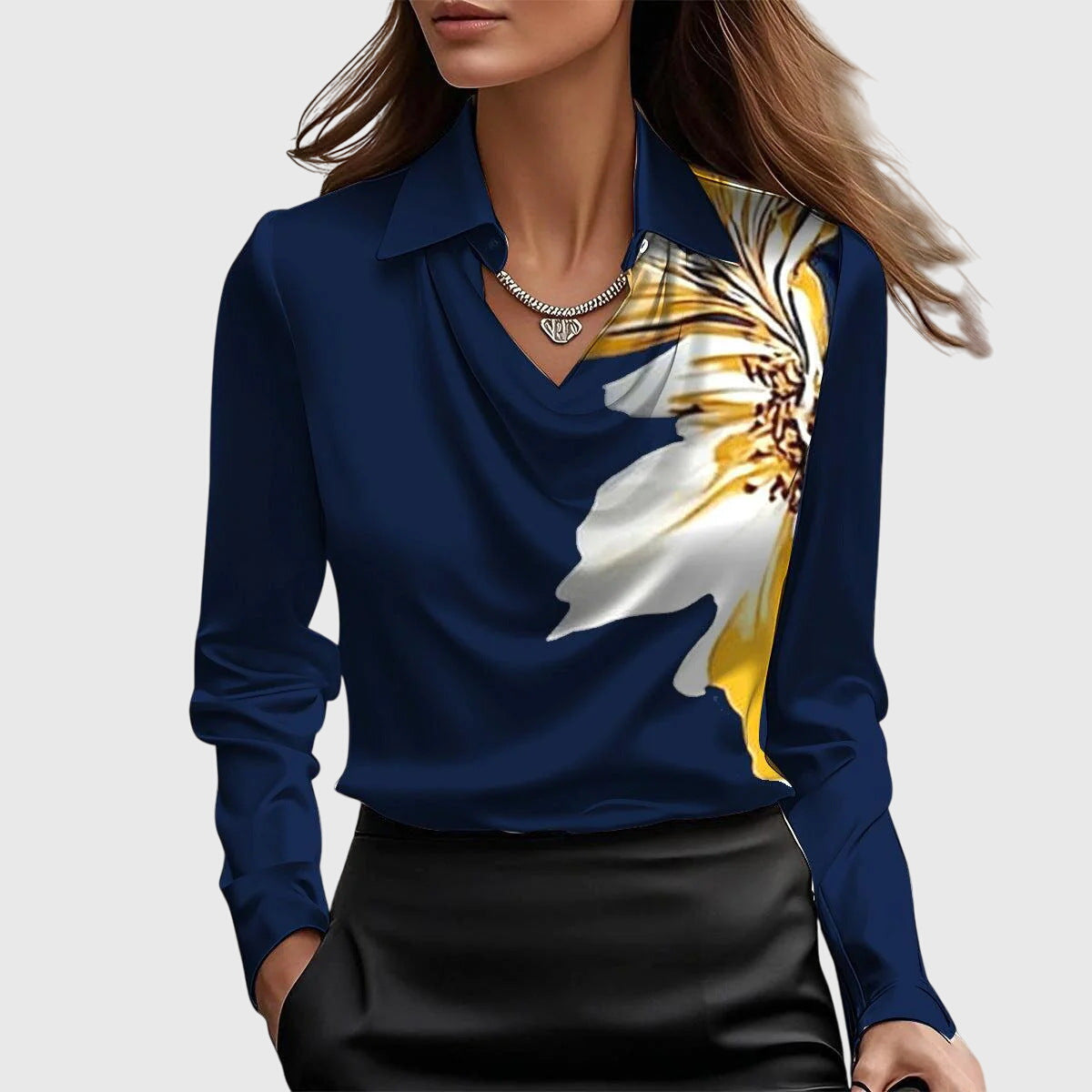Silk Cowl Neckline Blouse
