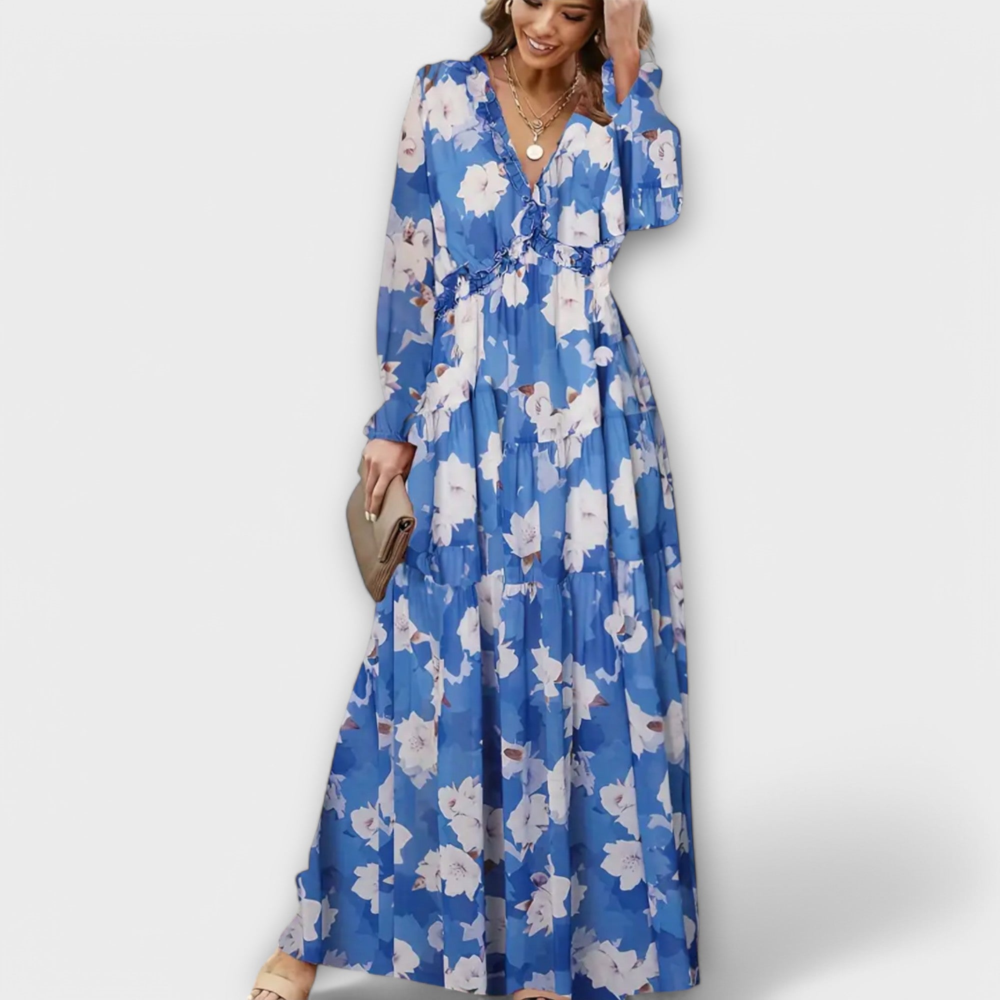 Wilma™ Floral V-Neck Maxi Dress