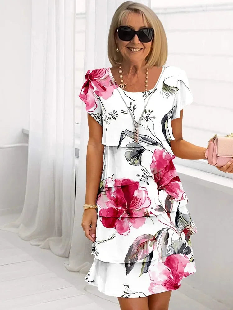 Mia™ | Floral Ruffle Pleated Dress